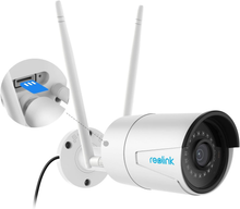 Reolink 4 MP Wi-Fi Camera Outdoor, 2.4/5 GHz WLAN Security Camera Outdoor with Audio, 30 m IR Night Vision, SD Card Slot and Person/Vehicle Detection, Remote Access, RLC-410 W